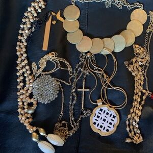 Lot Of Gold Statement Necklaces